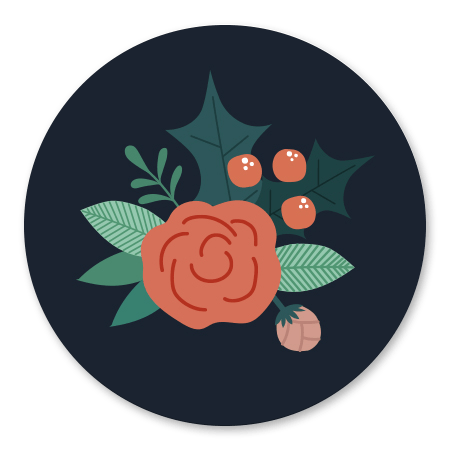 Kerst sluitzegel Bloemen Rendier